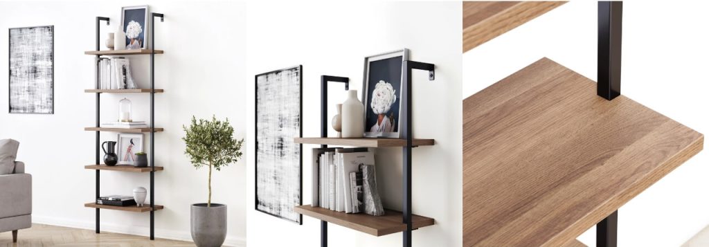 Nathan James Theo 5-Shelf Ladder Bookcase