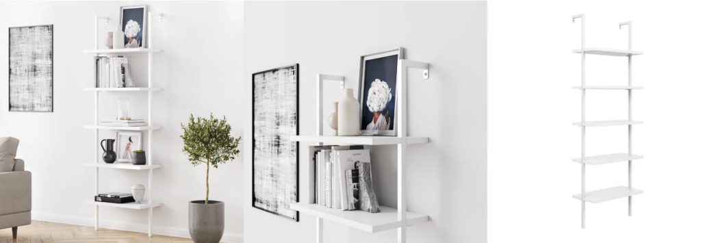 Nathan James Theo 5-Shelf Ladder Bookcase