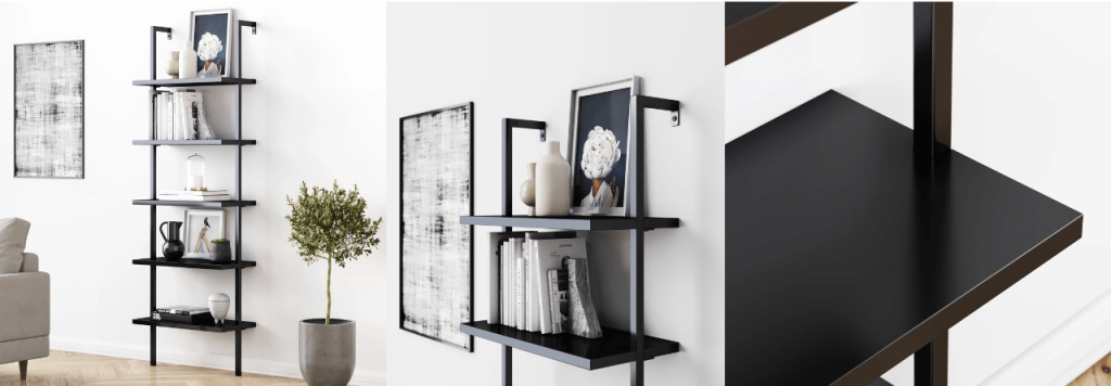 Nathan James Theo 5-Shelf Ladder Bookcase