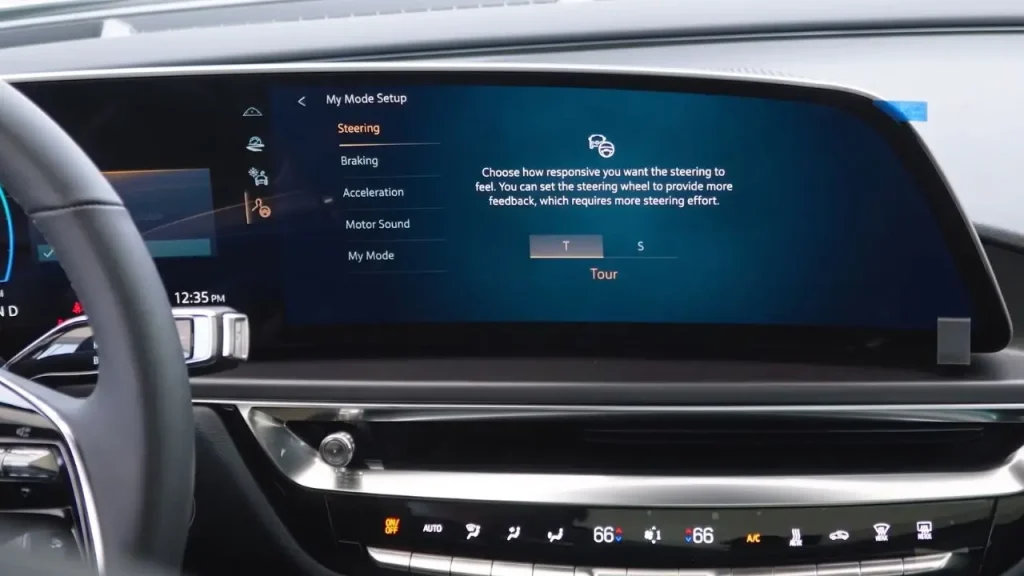 Cadillac LYRIQ My Mode customization screen for personalized driving preferences