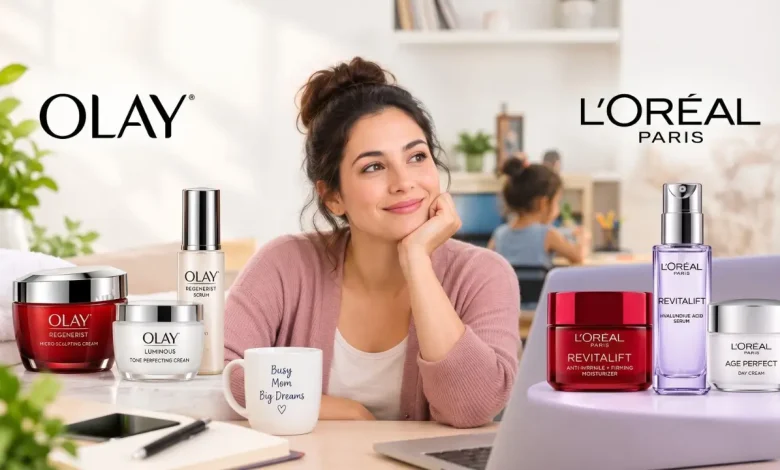 Olay moisturizers vs. L’Oréal skincare products for a working mom in her 30s